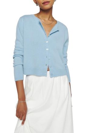 Reformation Clara Cashmere Crew Cardigan in Bayou at Nordstrom, Size X-Small