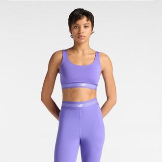 New Balance Womens AC Train Bra in Purple Poly Knit, size X-Large