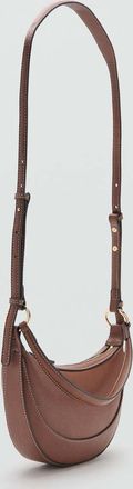 Mango Borsa a tracolla ovale marrone medio - Donna - Taglia unica - MANGO