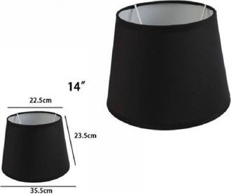 Trade Shop Trade Shop - Reemplazo De Sombrero De Cilindro De Pantalla C&oacute;nica Para L&aacute;mpara Y Apliques En Tela Tnt - -14-negro