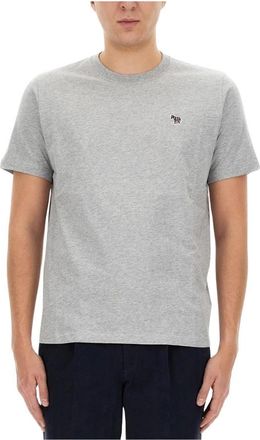 Paul Smith Zebra Logo T-Shirt - Heren - T-shirts - Grijs - L - Katoen - Tops