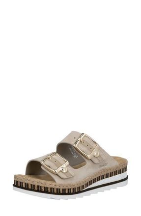 Rieker Regina 55 Slide Sandal in Reh/Shell at Nordstrom, Size 7-7.5Us