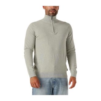 Saint Steve Saint Steve, Truien & Vesten, Heren, Grijs, S, Katoen, Groene Half Zip Trui