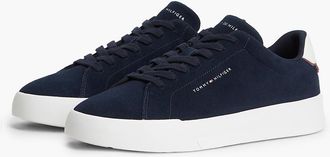 Tommy Hilfiger Mens Tommy Logo Suede Court Sneaker - Navy - US 11.5 / EU 45