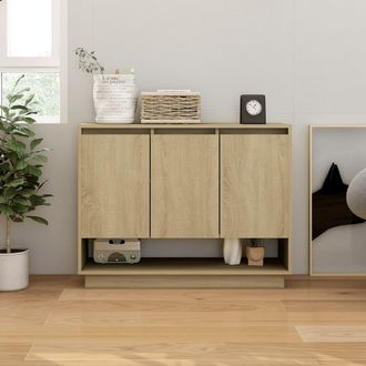 Berkfield Home Sideboard Sonoma Oak 97x31x75 cm Engineered Wood in Beige | Size: 97 x 31 x 75 cm