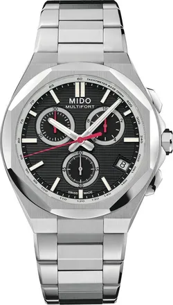 Mido Multifort 8 Black One Crown Chronograph Bracelet Watch, 42mm at Nordstrom