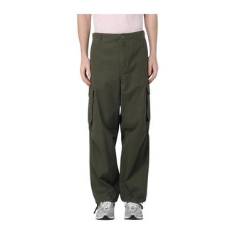 Carhartt Work in Progress Carhartt Wip, Wide Trousers, male, Green, Size: W31 Cargo Pants with Multiple Pockets