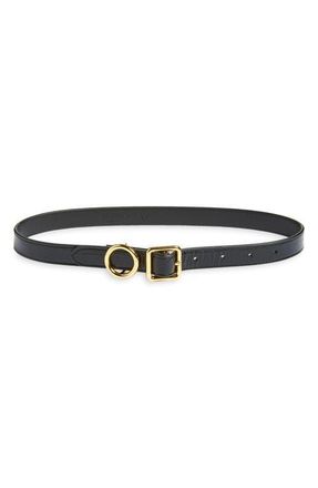 Jacquemus Slim Regalo Leather Belt in Black at Nordstrom, Size 105