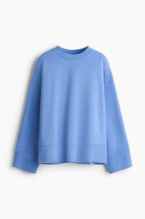 H&M Oversized Cotton Sweatshirt in Blue at Nordstrom, Size X-Small