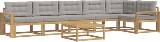 vidaXL Conjunto De Sof&aacute;s De Exterior 7 Uds. Blanco Y Gris Claro Vidaxl