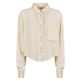 Forte_Forte Shirts, female, Beige, Size: S Velvetboxy Chic Shirt