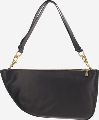 Burberry Womens Double Shield Bag Black Calfskin Shoulder