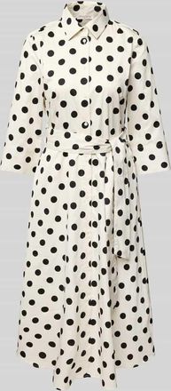 Christian Berg Hemdblusenkleid mit Bindegürtel in Offwhite, Größe 42