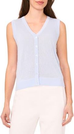 Halogen Sleeveless Button-Up Sweater in Frozen at Nordstrom Rack, Size X-Large