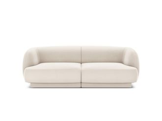 MICADONI Sof&aacute; 2 plazas de terciopelo beige claro