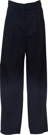 Max Mara Wide Broeken - Dames - Wijde Broeken - Zwart - L - Wol - Broeken