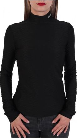 Karl Lagerfeld Lupetto Collar Logo Top - Dames - Longsleeves - Zwart - L - Tops