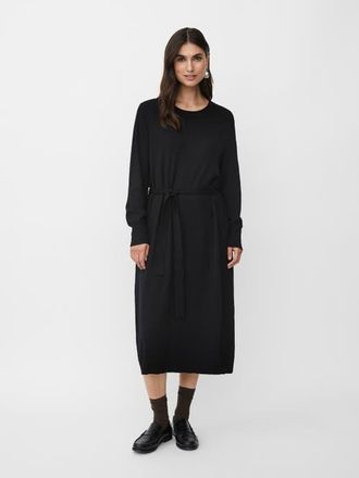 Masai MaNisuta Long Sleeve Belted Waist Dress in Black at Nordstrom, Size Xx-Large