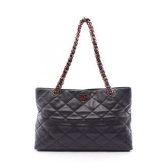 Chanel Black Grained Calfskin Handbag Tote Bag (Pre-Owned)