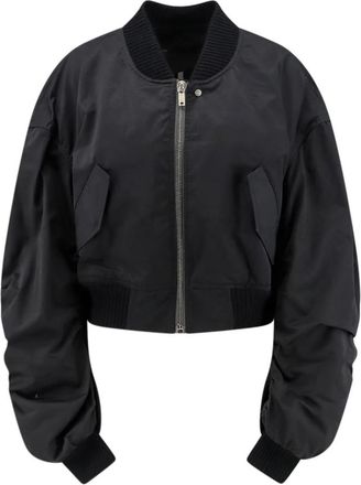 Rick Owens Cropped Bomberjack - Dames - Bomber jackets - Zwart - XS - Katoen - Jassen