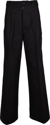 Maison Margiela Wide Leg Cotton Trousers - Black