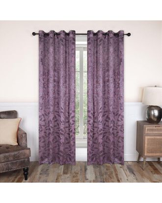 Superior 52X120 Leaves Modern Bohemian Blackout 2Pc Curtain Panel Set