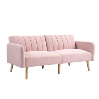 HOMCOM Sof&aacute; cama 173x75x73 cm rosa