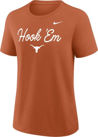 Nike Texas Script Mantra Logo Nike Womens College T-Shirt in Orange | 01K981FTXE-VVT
