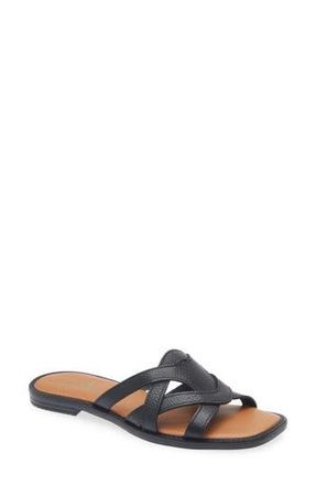 La Canadienne Francine Leather Slide Sandal in Black at Nordstrom Rack, Size 10