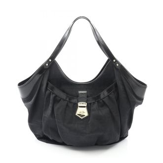 Fendi Black Canvas Leather Tote Bag (Pre-Owned)