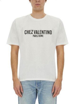 Valentino Garavani Cotton T-Shirt With Chez Valentino Print-Uomo
