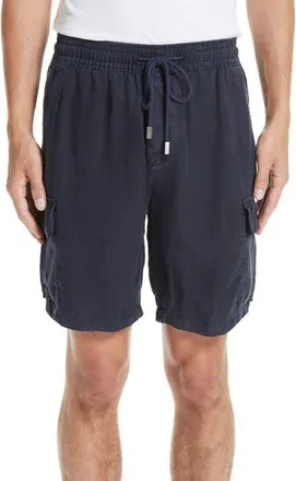 Vilebrequin Mens Linen Bermuda Cargo Pockets Shorts in Blue at Nordstrom, Size Xxx-Large