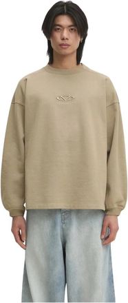 VETEMENTS Oval Logo Cropped Boxy - Heren - Longsleeves - Beige - L - Katoen - Tops