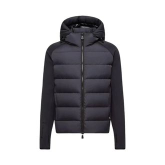 Moncler Logo Polartec Hoodie - Heren - Jassen - Blauw - Maat: L Zijde