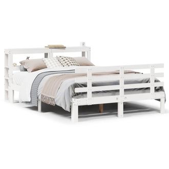 Berkfield Home Bed Frame with Headboard without Mattress White 120x200 cm | Size: Small Double