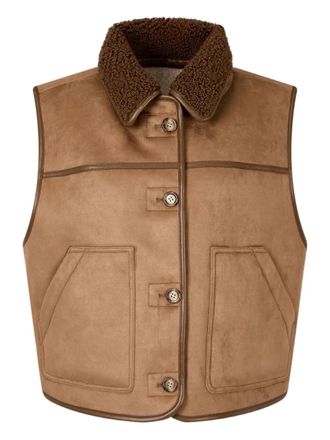 STUDIO TOMBOY reversible sleeveless gilet - women - Fabric/Artificial Fur - OS - Brown