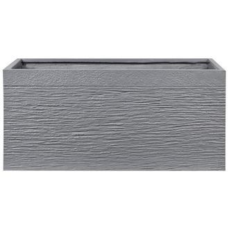 Beliani Maceta De Fibras De Arcilla Gris 80 X 37 X 38 Cm Para Interior Y Exterior Rectangular Myra