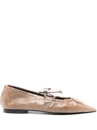 Bimba & Lola pointed-toe leather Ballerina shoes - Brown