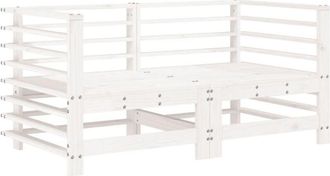 vidaXL Vidaxl - Sofás de esquina de jardín 2 uds madera maciza de pino blanco