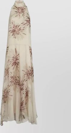 Brunello Cucinelli long dress halter neck floral pattern