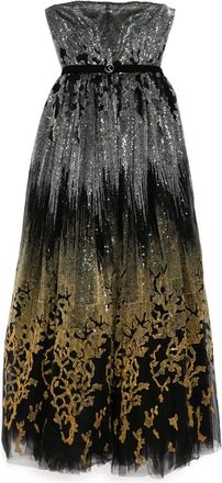 Saiid Kobeisy Abito lungo con ricamo - Nero