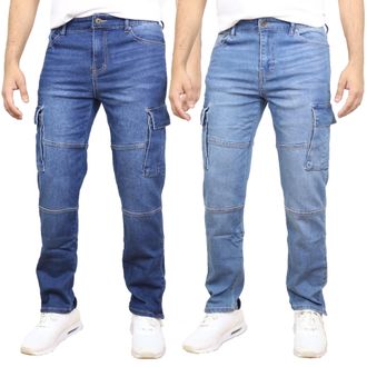 Blue Ice Mens Stretch Cargo Pocket Jeans-2 Pack