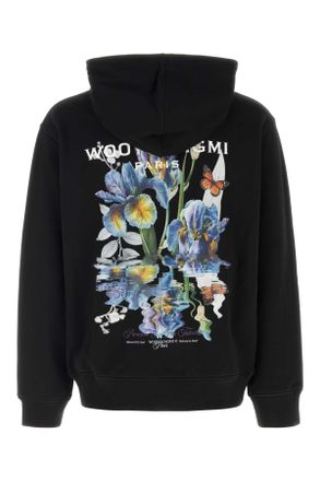 Wooyoungmi Mens Black Cotton Sweatshirt Exterior: Felpe Sweater