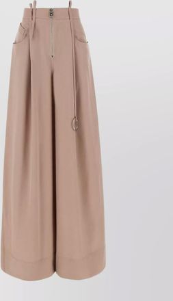 The Attico high-waisted wool trousers wide-leg cut