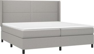 vidaXL Vidaxl - Cama Box Spring Con Colch&oacute;n Tela Gris Claro 200x200 Cm