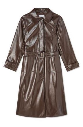 L.k. Bennett Wendy Faux Leather Trench Coat in Deep Purple at Nordstrom Rack, Size 16 Us / 20 Uk