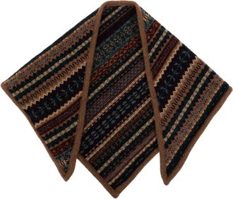 &Daughter Cashmere Driehoekige Sjaal Fairisle - Dames - Accessoires - Bruin - Maat: ONE Size Kasjmier