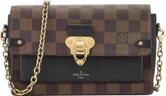 Louis Vuitton Brown Damier Ebene & Leather Vavin Wallet On Chain (Authentic Pre-Loved)