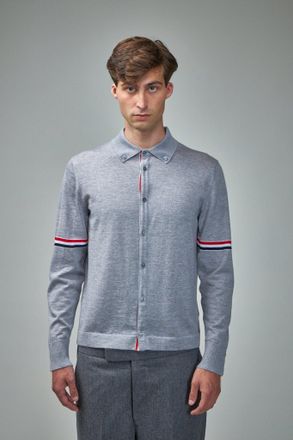 Thom Browne Jersey Stitch Button Down Long Sleeve Shirt