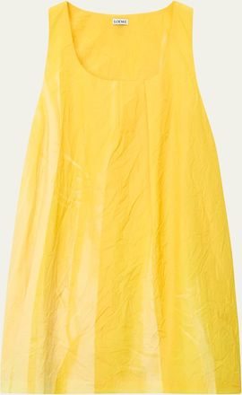 Loewe Gradient-Print Crinkled Cotton Mini Shift Dress